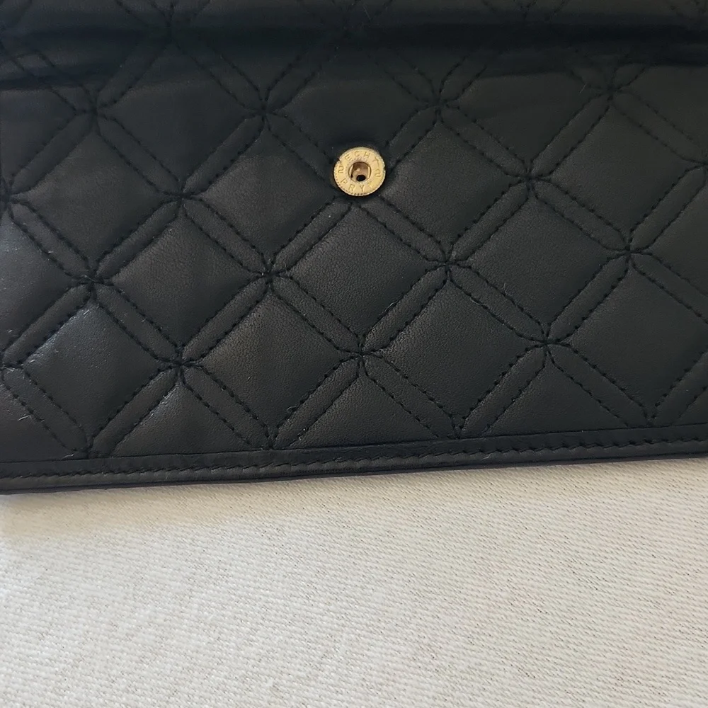 MCM Trifold Quilted Black Leather Wallet - Picture 4 of 11